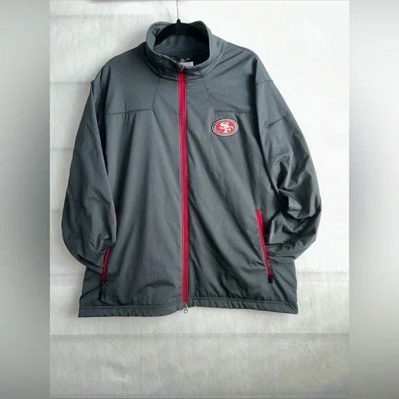 Nike San Francisco 49ers NFL On Field Apparel Men’s XXL Gray/Red Full Zip Fleece - Picture 1 of 10